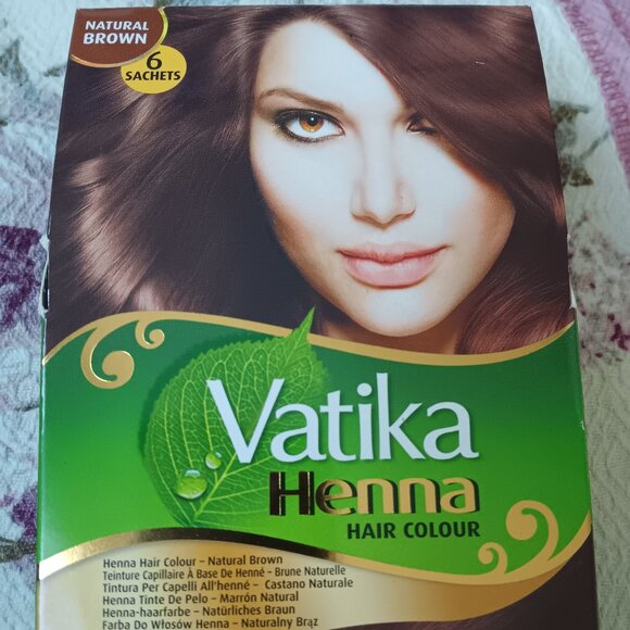 Vatika brand henna natural brown permanent hair dye ammonia free 60g - Picture 1 of 2
